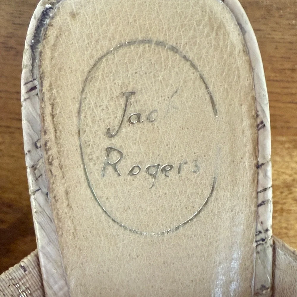 Studded Tan Jack Rogers Nora Wedge Cork Sandals - 11